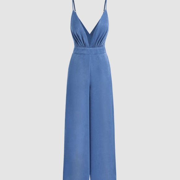 CIDER //  V-Neckline Silky Jumpsuit - Picture 1 of 9